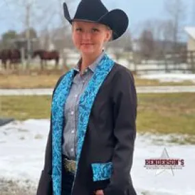 Tory Western Tooled Leather Woven Blazer