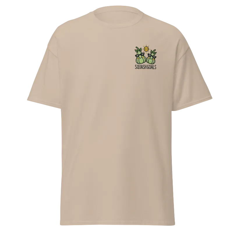 Unisex Fall Embroidered T-Shirt – "Squash Goals"