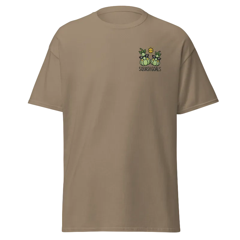 Unisex Fall Embroidered T-Shirt – "Squash Goals"