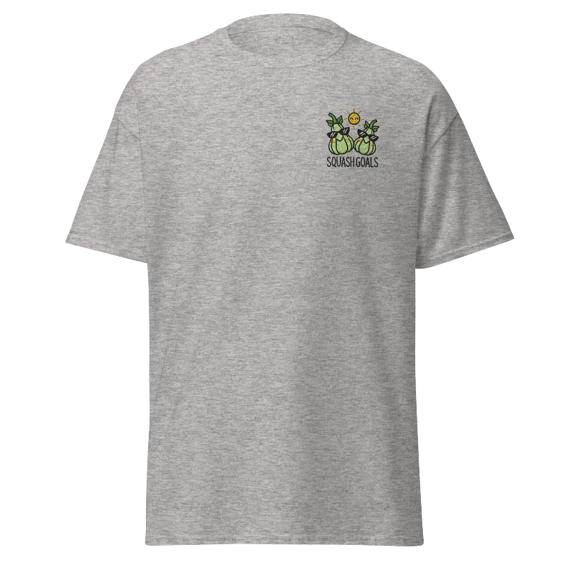 Unisex Fall Embroidered T-Shirt – "Squash Goals"