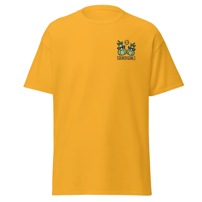 Unisex Fall Embroidered T-Shirt – "Squash Goals"