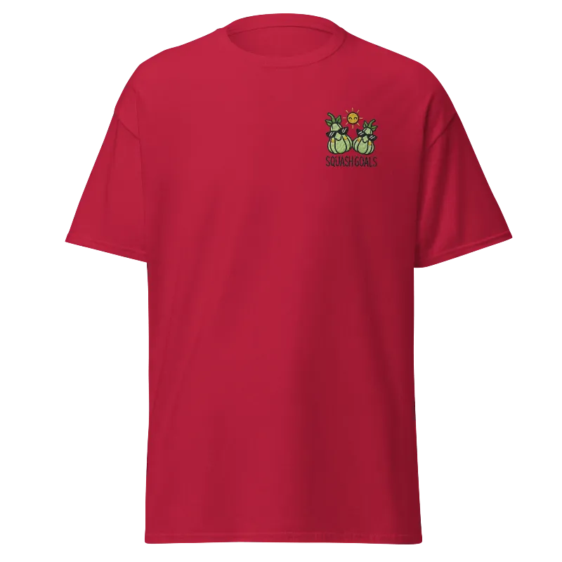 Unisex Fall Embroidered T-Shirt – "Squash Goals"