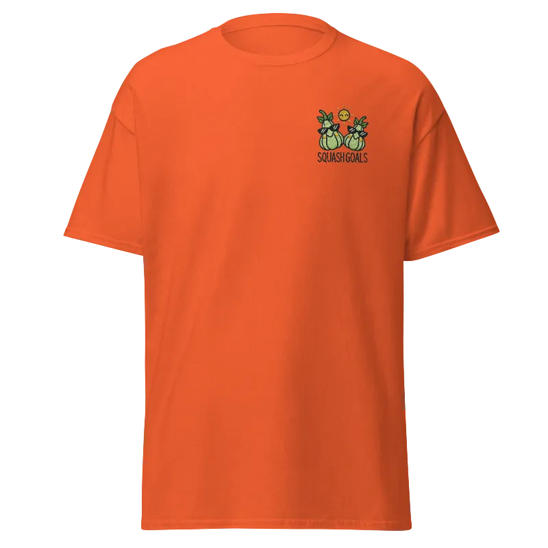 Unisex Fall Embroidered T-Shirt – "Squash Goals"