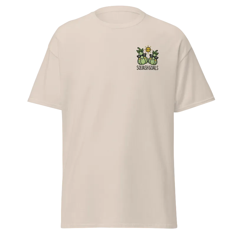 Unisex Fall Embroidered T-Shirt – "Squash Goals"