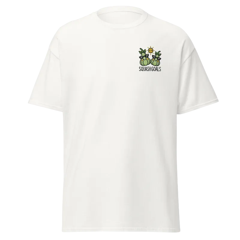 Unisex Fall Embroidered T-Shirt – "Squash Goals"