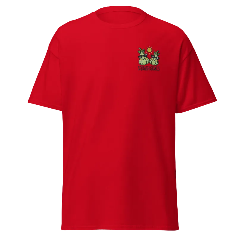 Unisex Fall Embroidered T-Shirt – "Squash Goals"