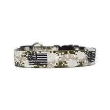 Urban Camo Flag Adjustable Dog Collar