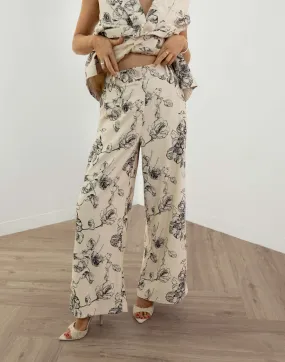 Vance Pants - High Waist Relaxed Pants - Floral