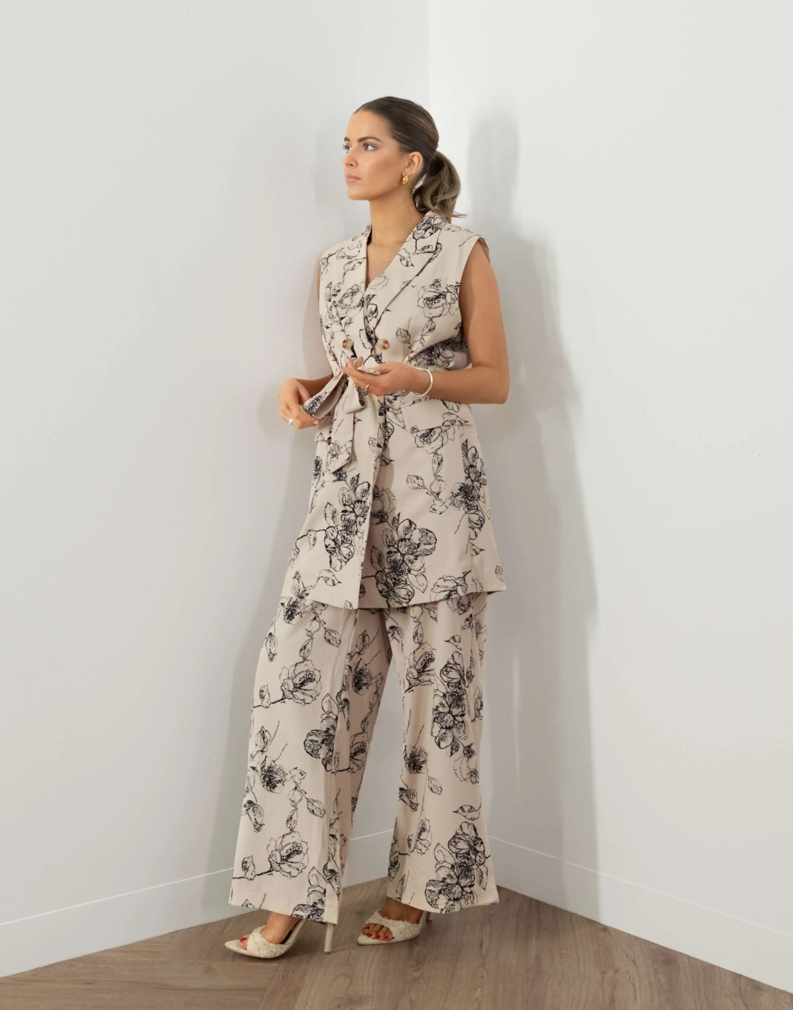 Vance Pants - High Waist Relaxed Pants - Floral