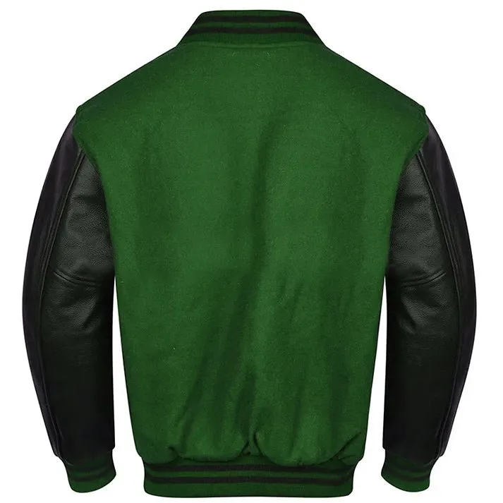 Varsity Jacket - Forest Green Black