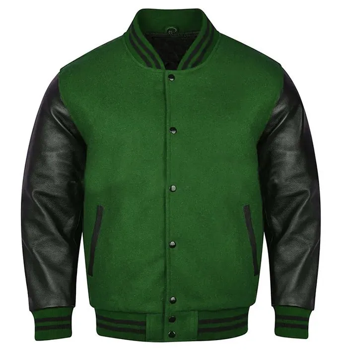 Varsity Jacket - Forest Green Black