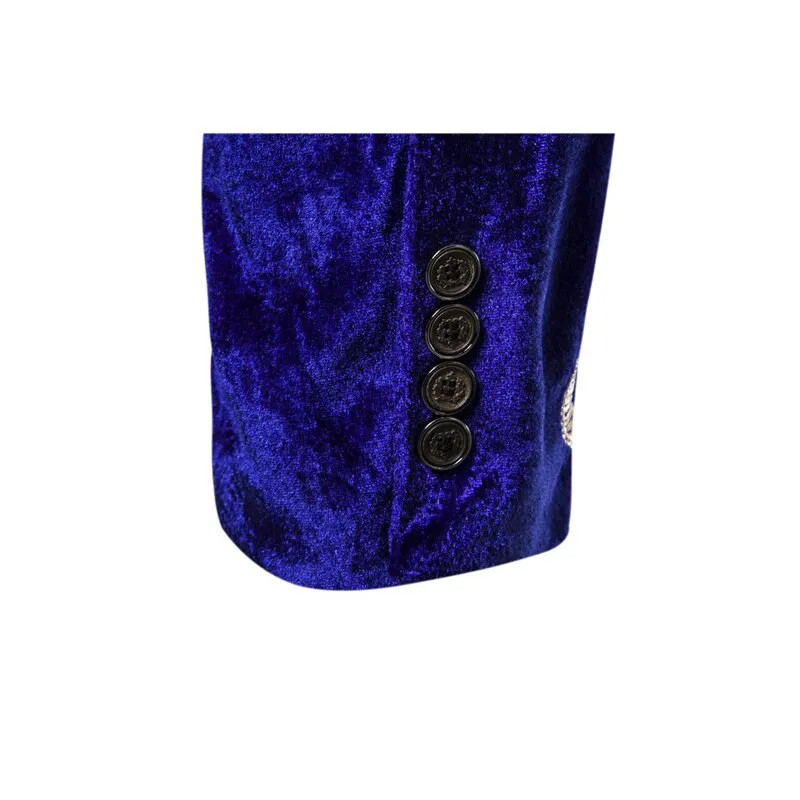Velvet Fashion Embroidery Stage Dress Singer Costume Men Blazer