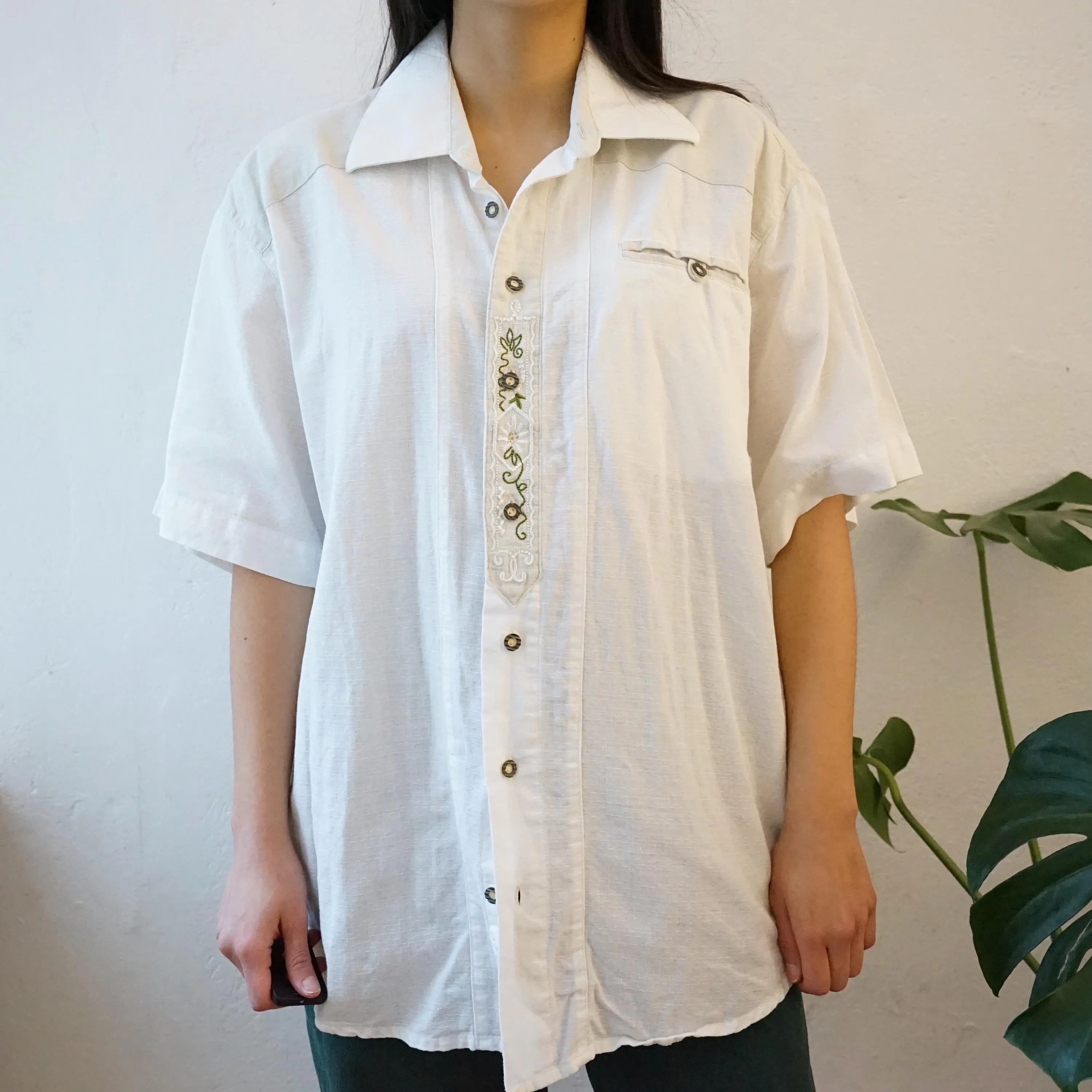 Vintage cotton embroidery shirt size L