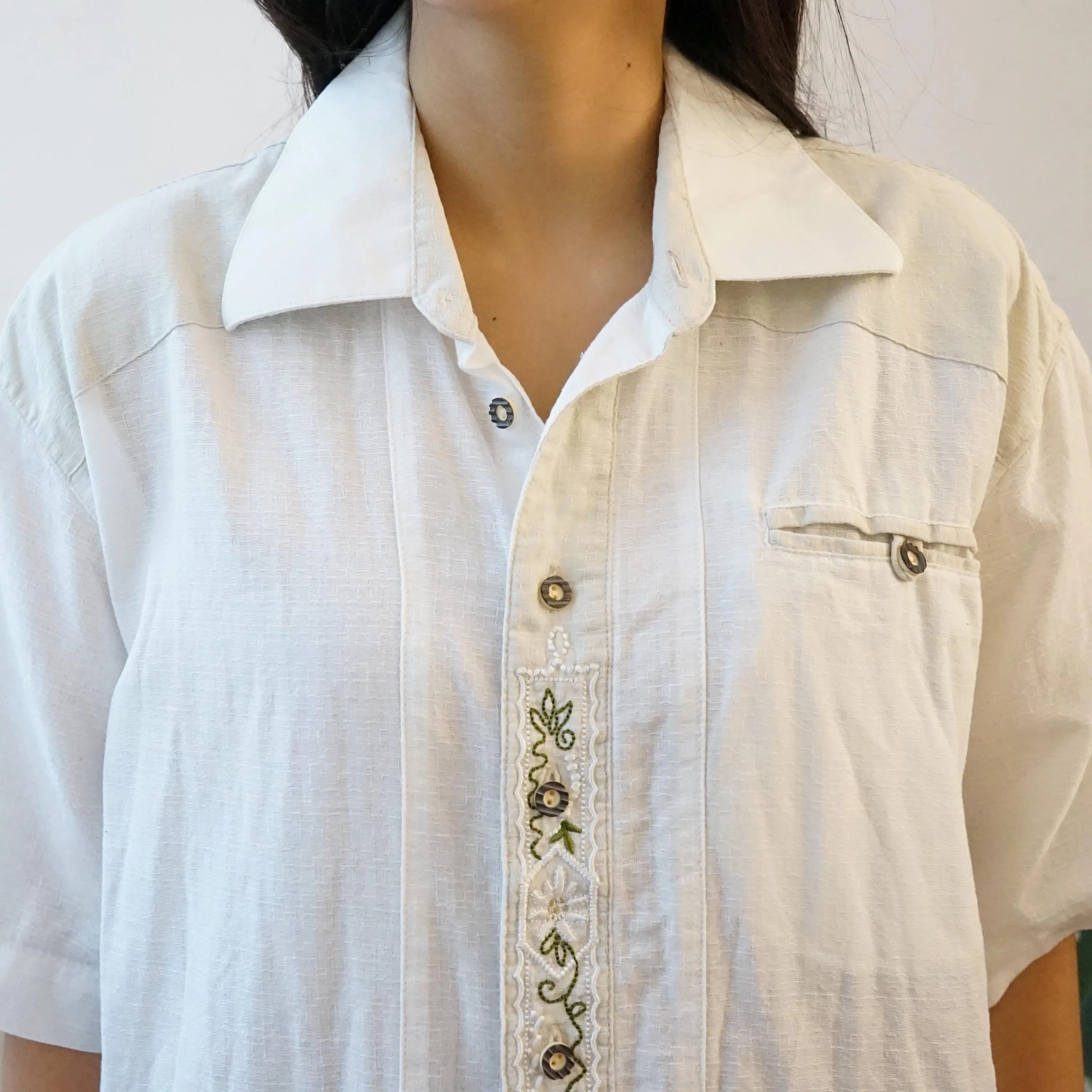 Vintage cotton embroidery shirt size L