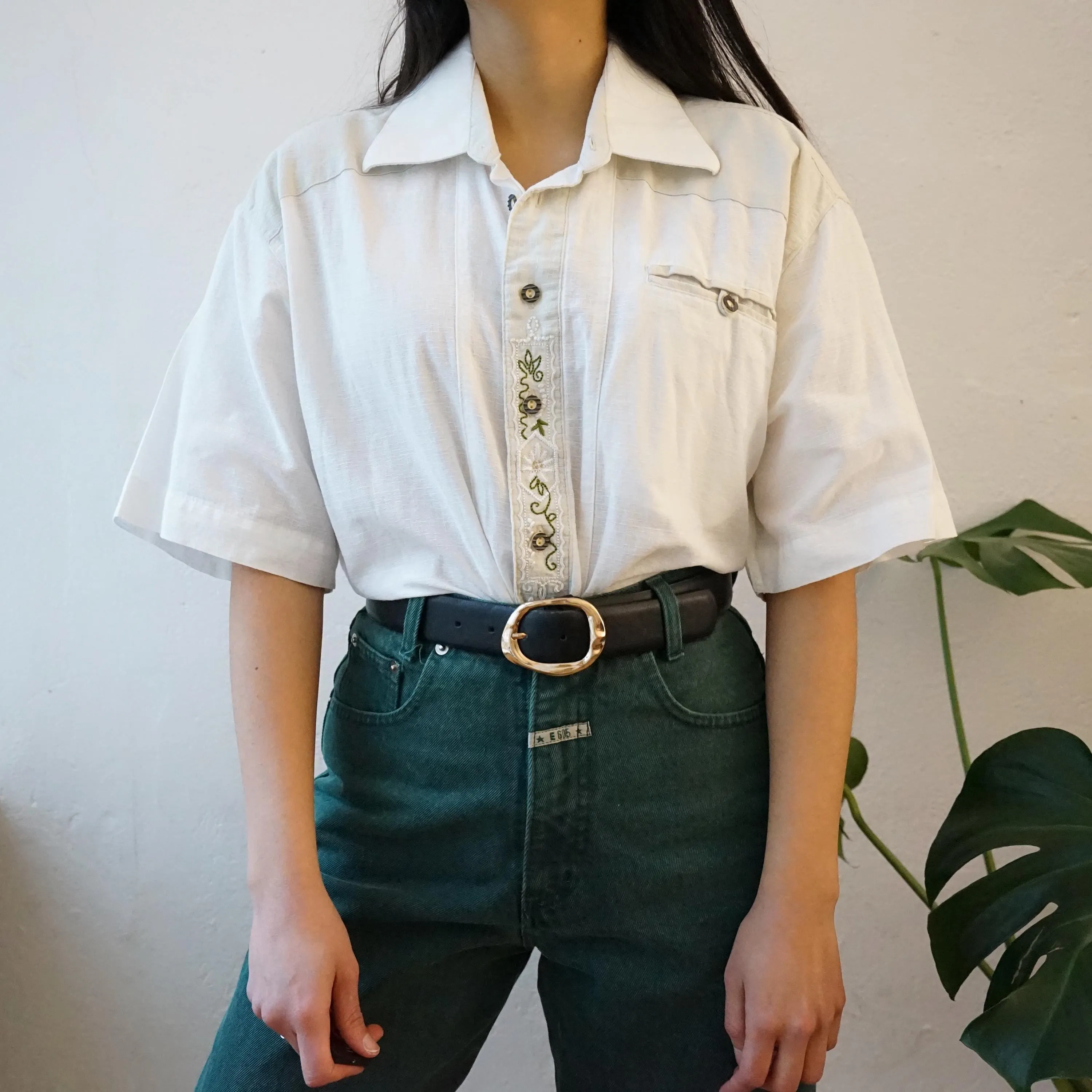Vintage cotton embroidery shirt size L