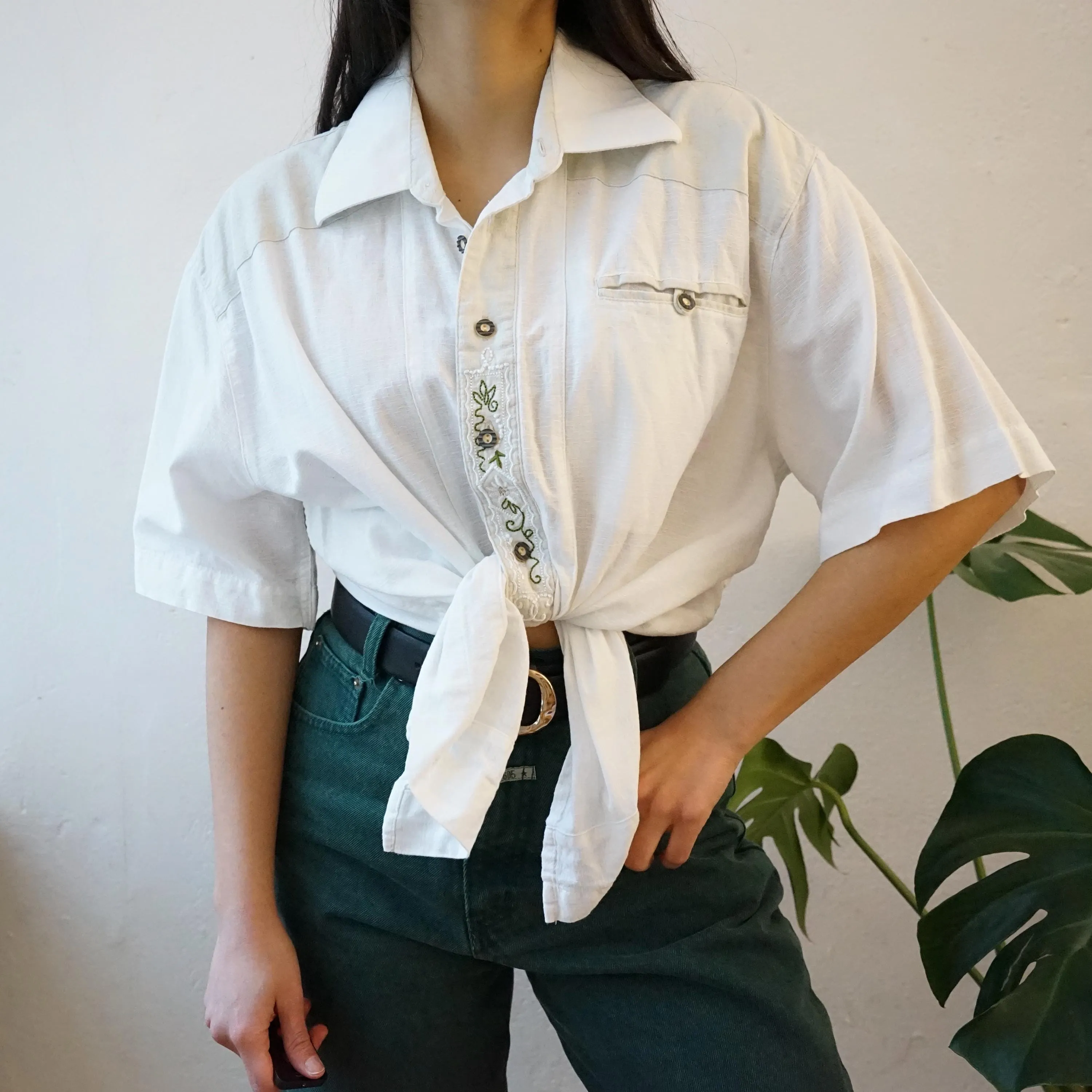Vintage cotton embroidery shirt size L