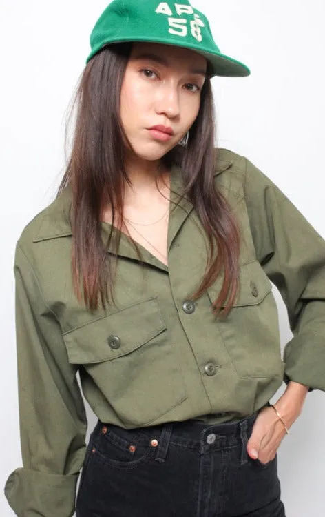VINTAGE GREEN MILITARY SHIRT