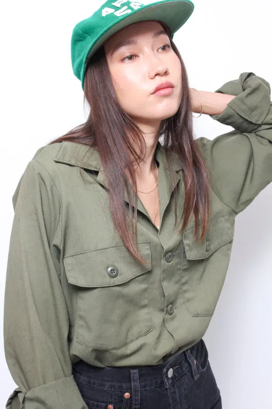 VINTAGE GREEN MILITARY SHIRT