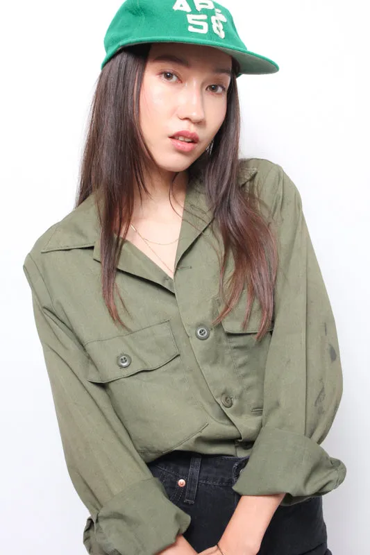 VINTAGE GREEN MILITARY SHIRT