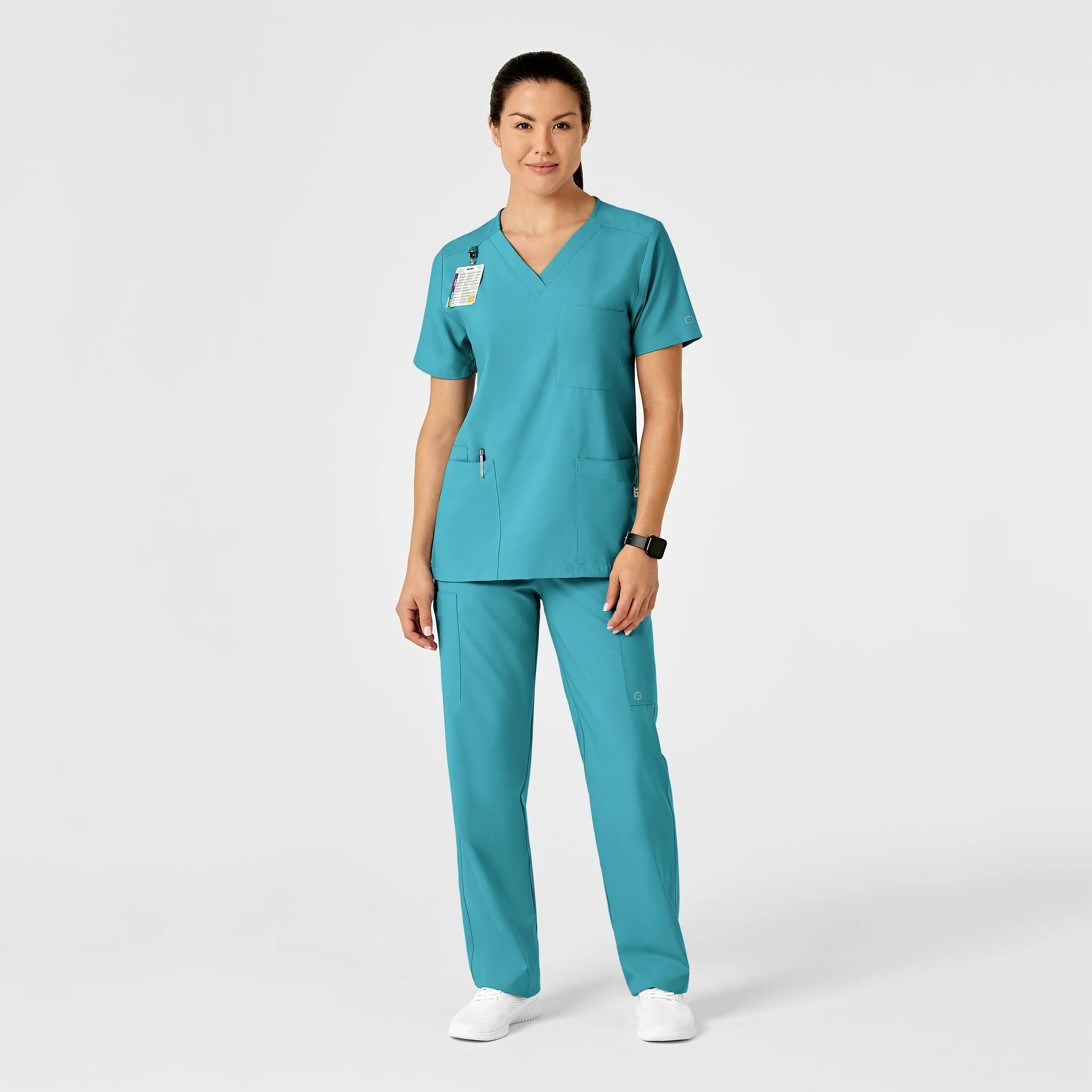 W123 Unisex Multi-Cargo Scrub Pant - Teal Blue