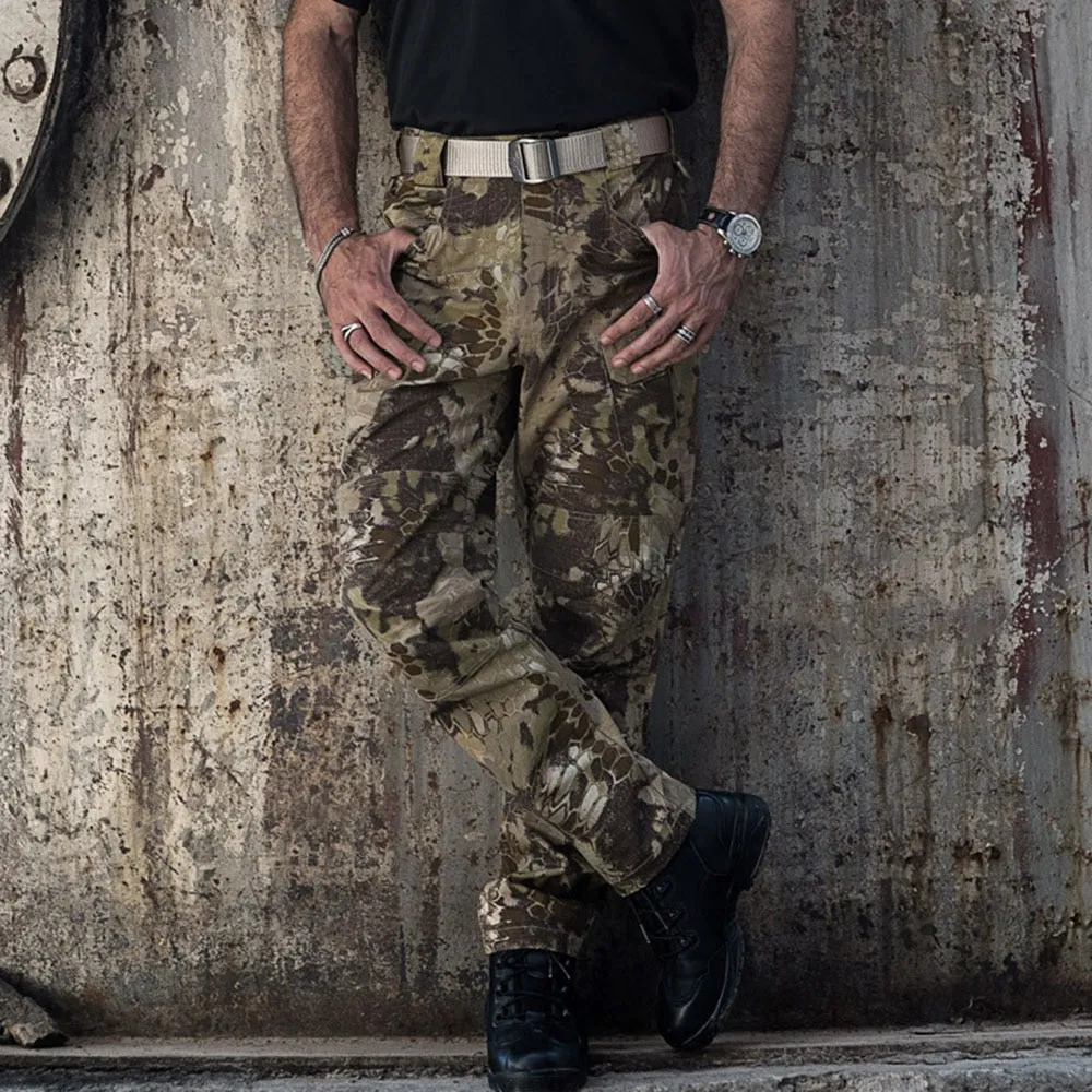 Waterproof Ripproof Men's Mid Waist Military Cargo Pants