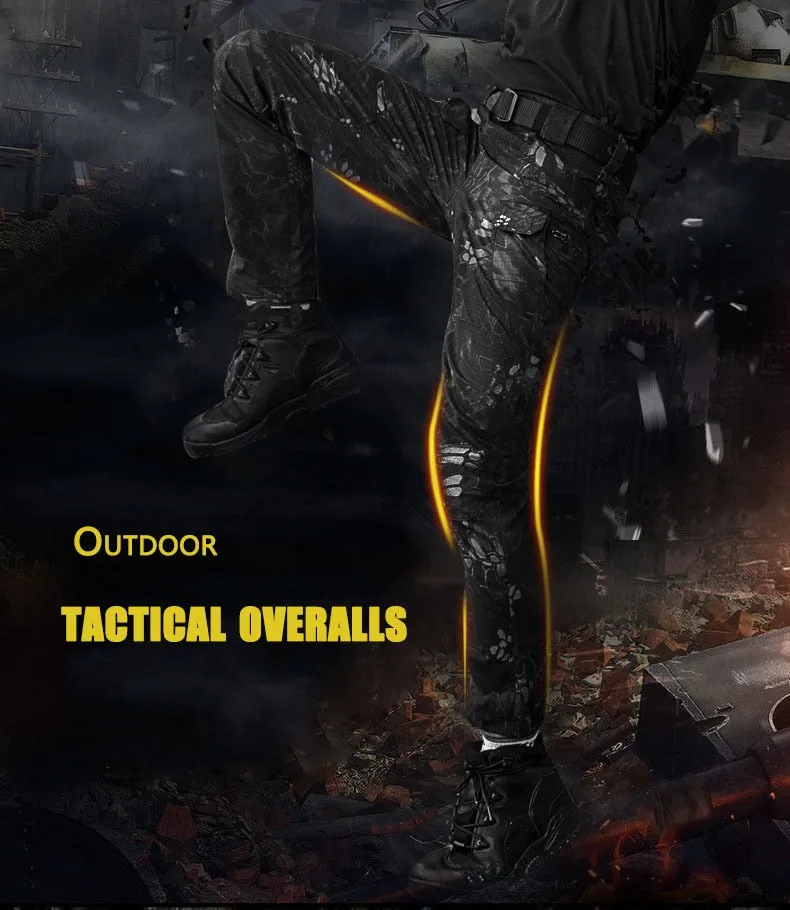 Waterproof Ripproof Men's Mid Waist Military Cargo Pants