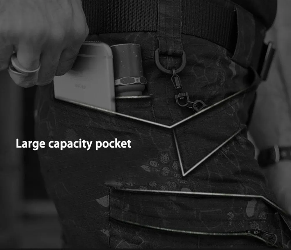 Waterproof Ripproof Men's Mid Waist Military Cargo Pants