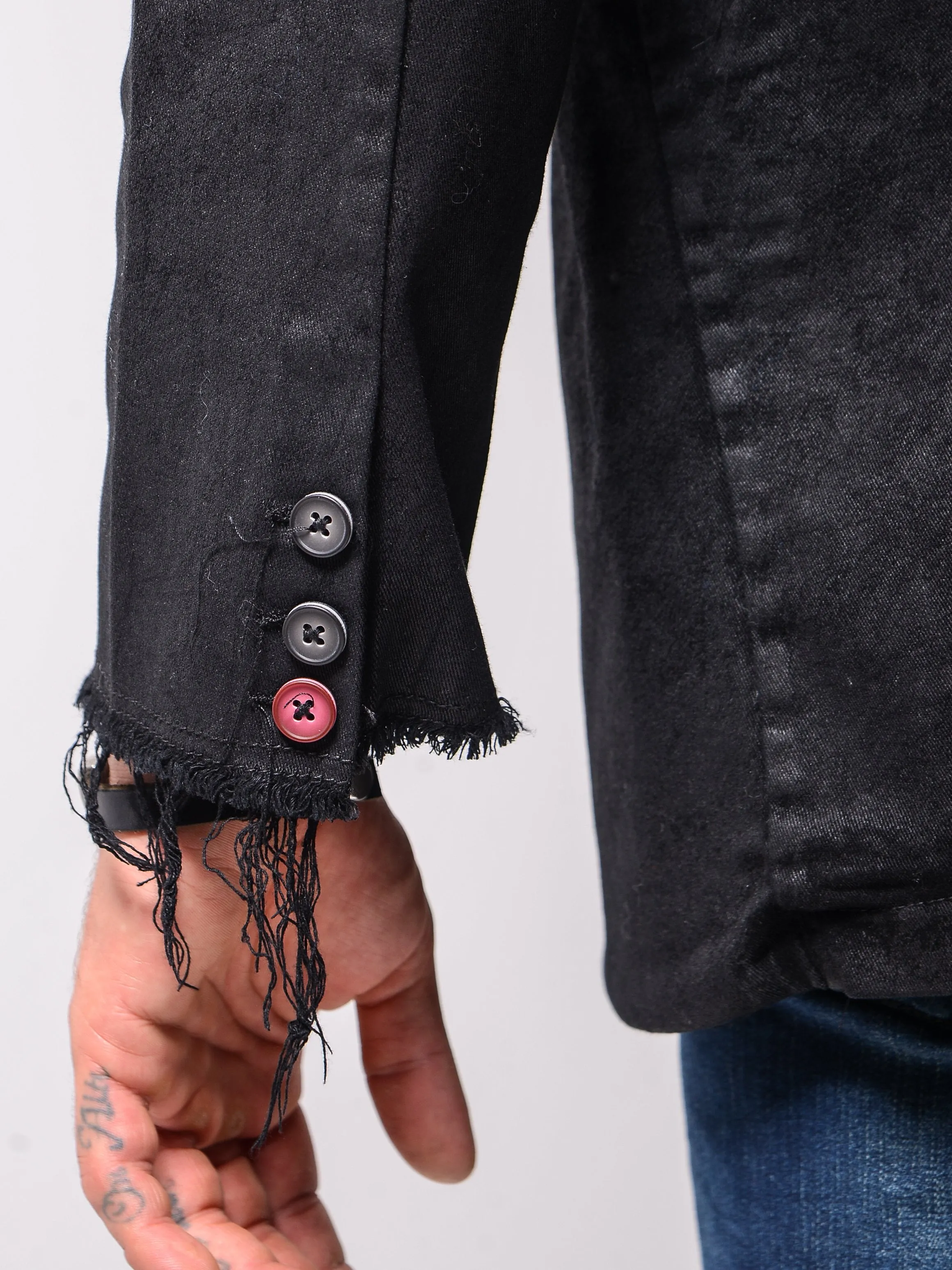 Waxed Denim Blazer