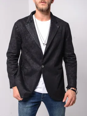 Waxed Denim Blazer
