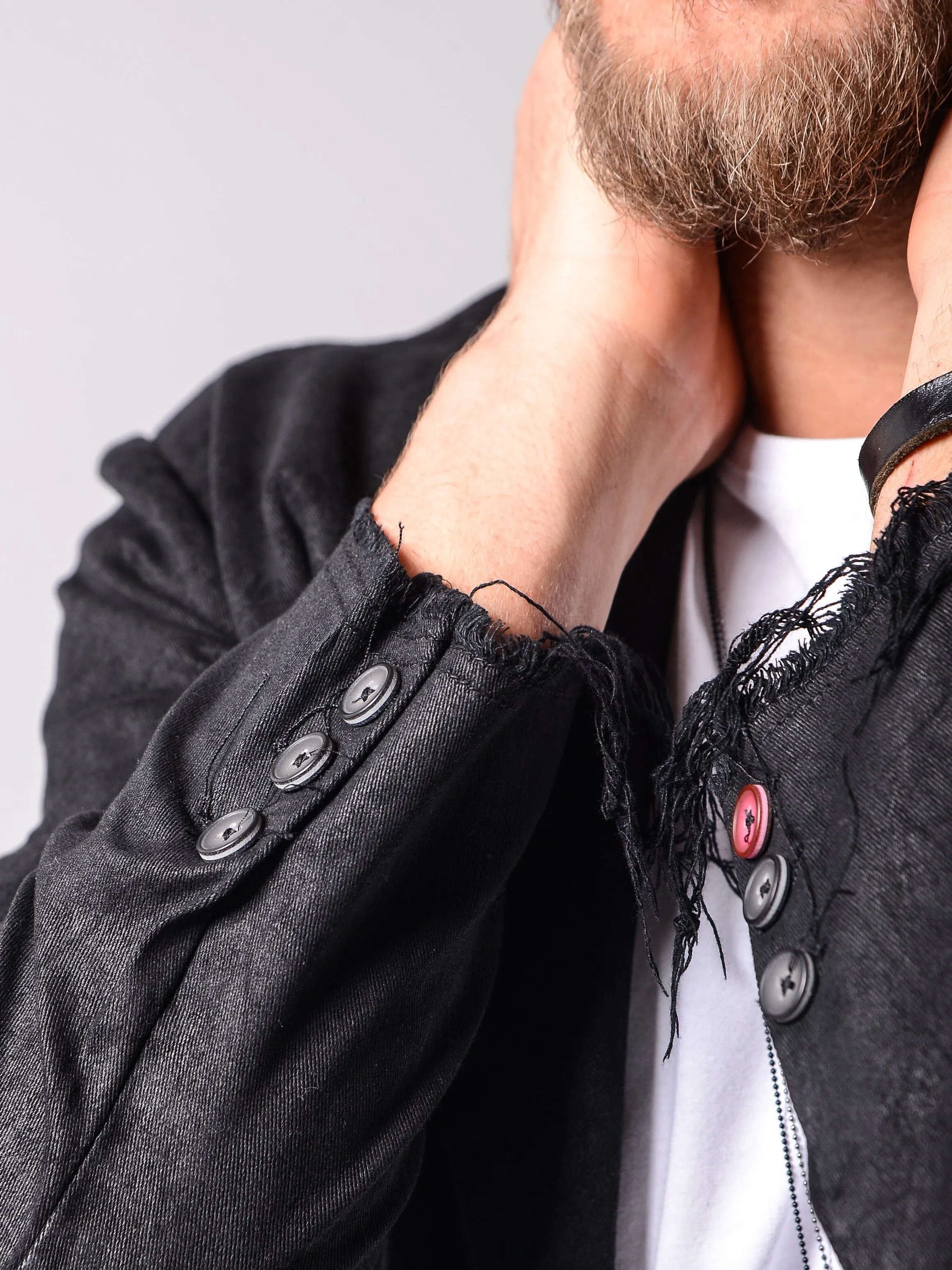 Waxed Denim Blazer