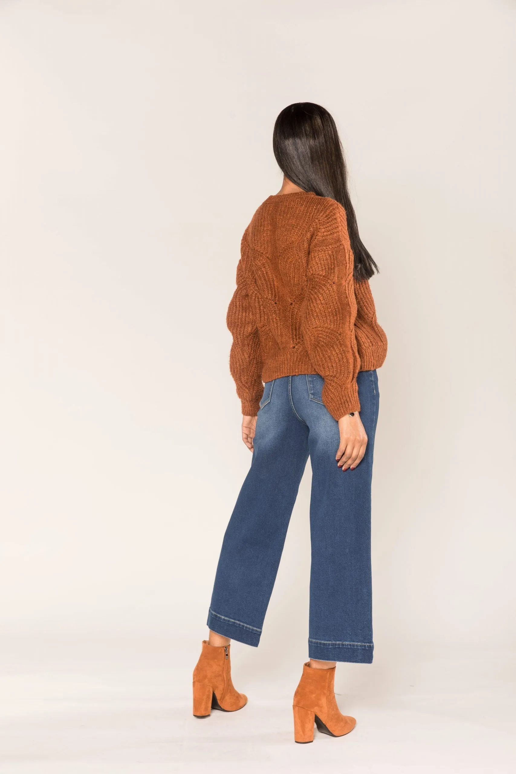 Wholesale Raw Blue Petite Flare Jeans