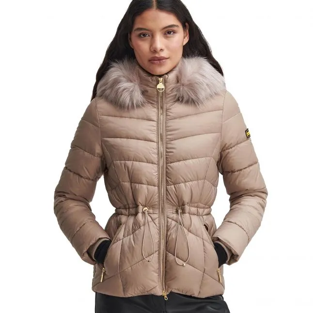 Womens Barbour International Light Trench Island Puffer Hood Jacket