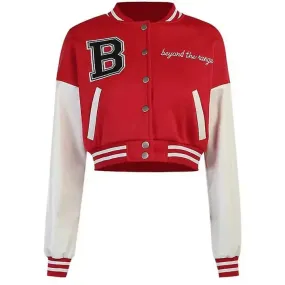 Women's Cropped Varsity Baseball Jacket – Stylish & Trendy