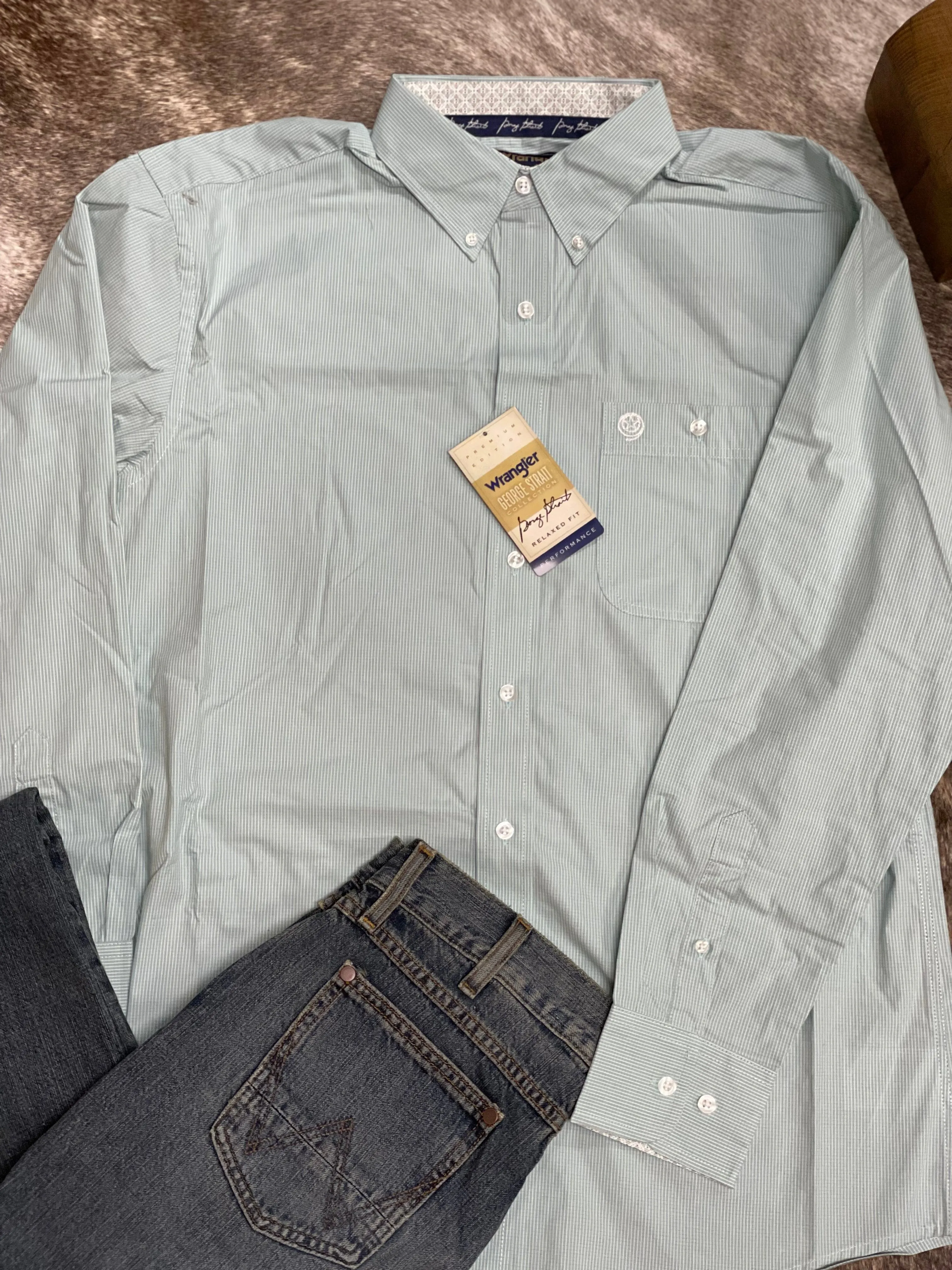 Wrangler® George Strait Collection Long Sleeve Shirt - green