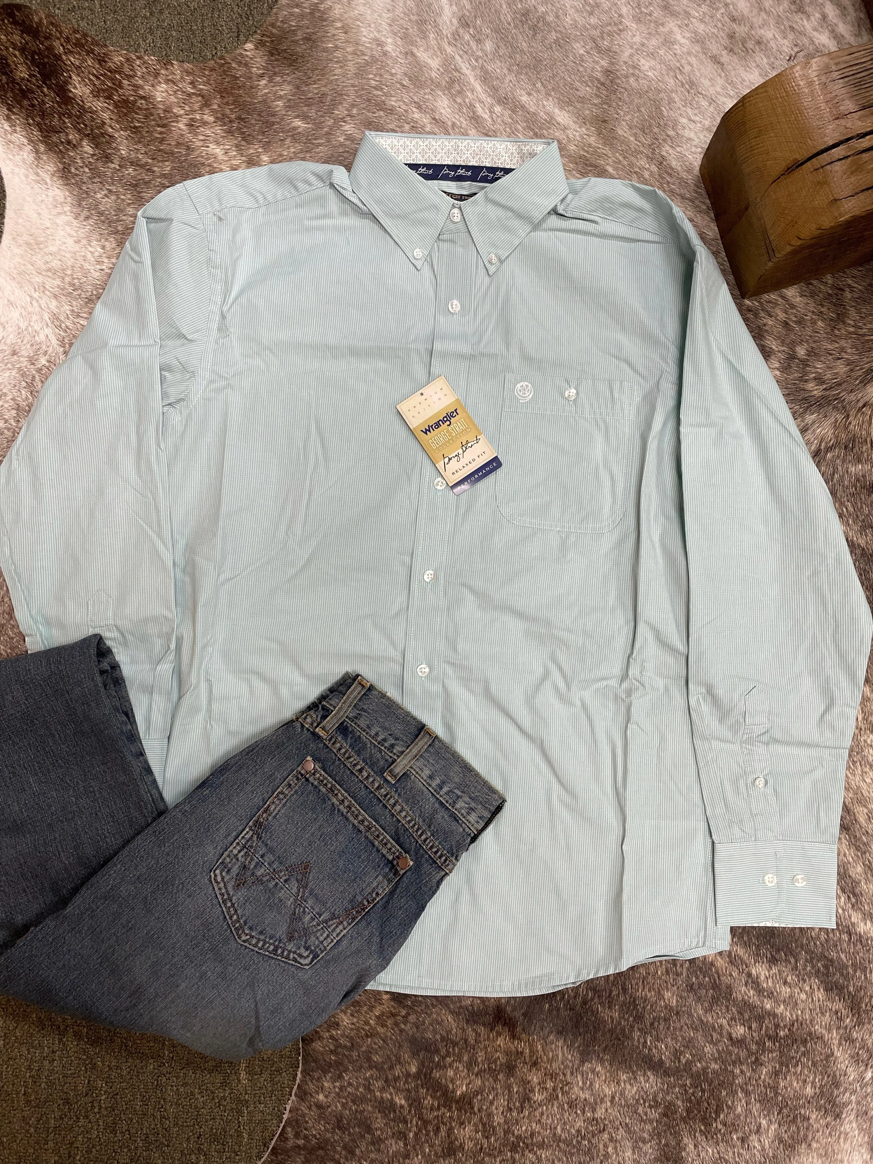 Wrangler® George Strait Collection Long Sleeve Shirt - green
