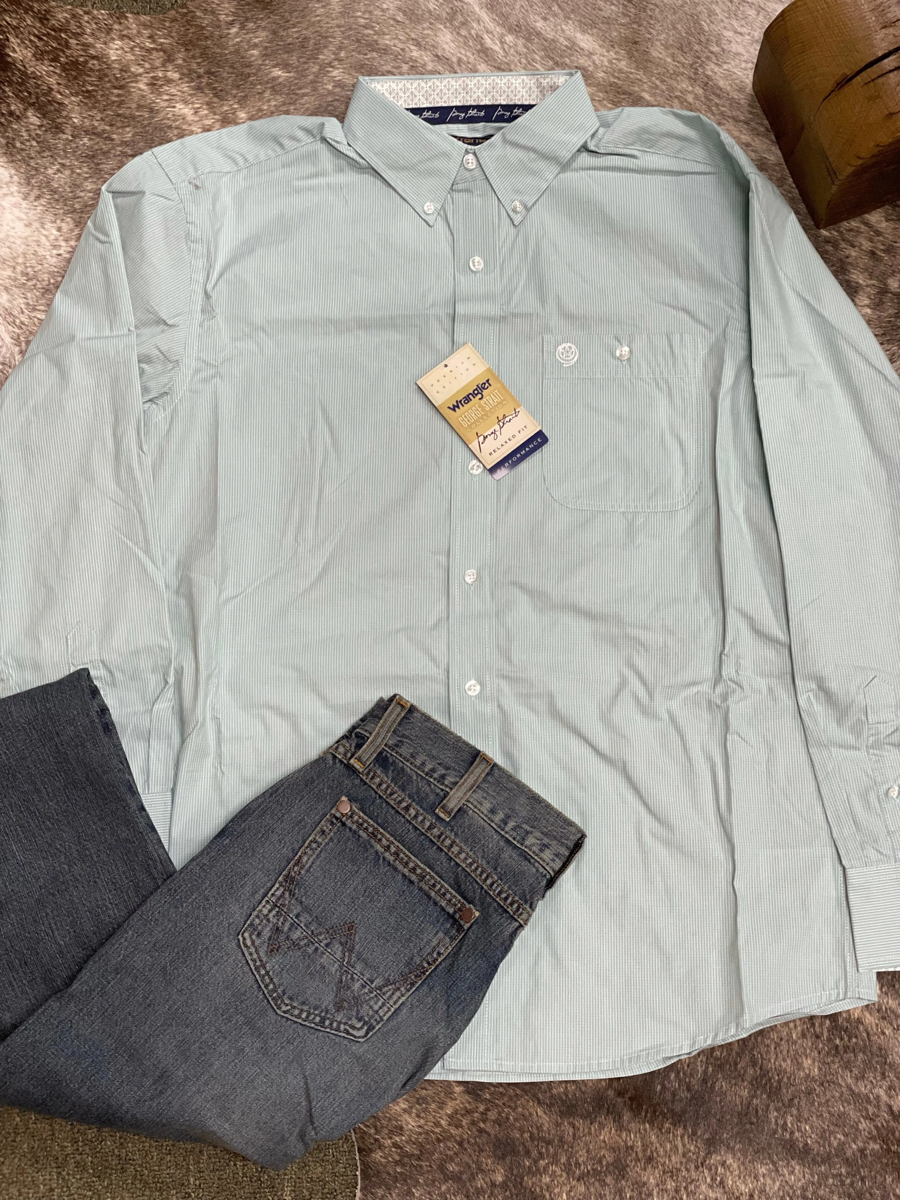 Wrangler® George Strait Collection Long Sleeve Shirt - green