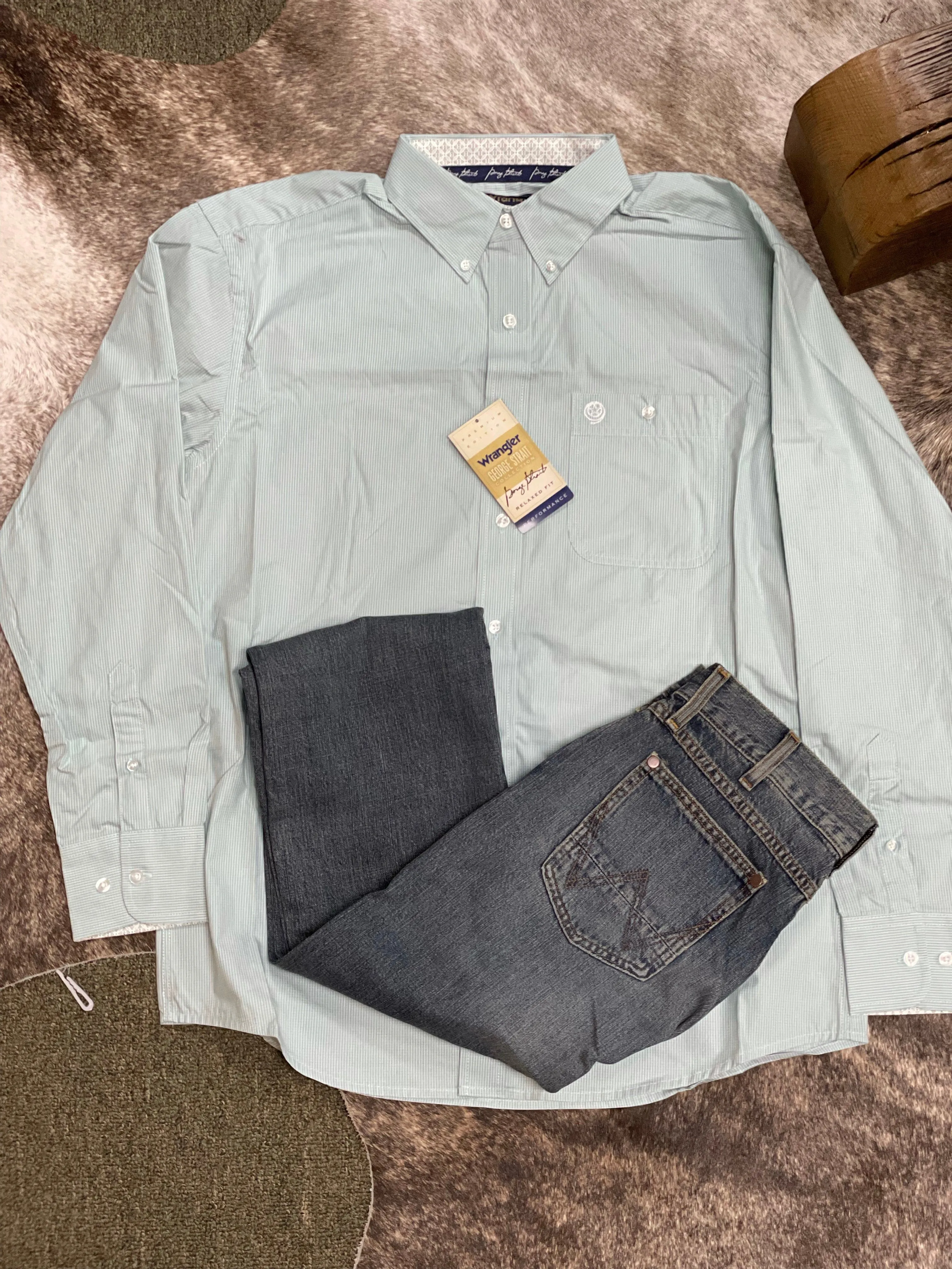 Wrangler® George Strait Collection Long Sleeve Shirt - green
