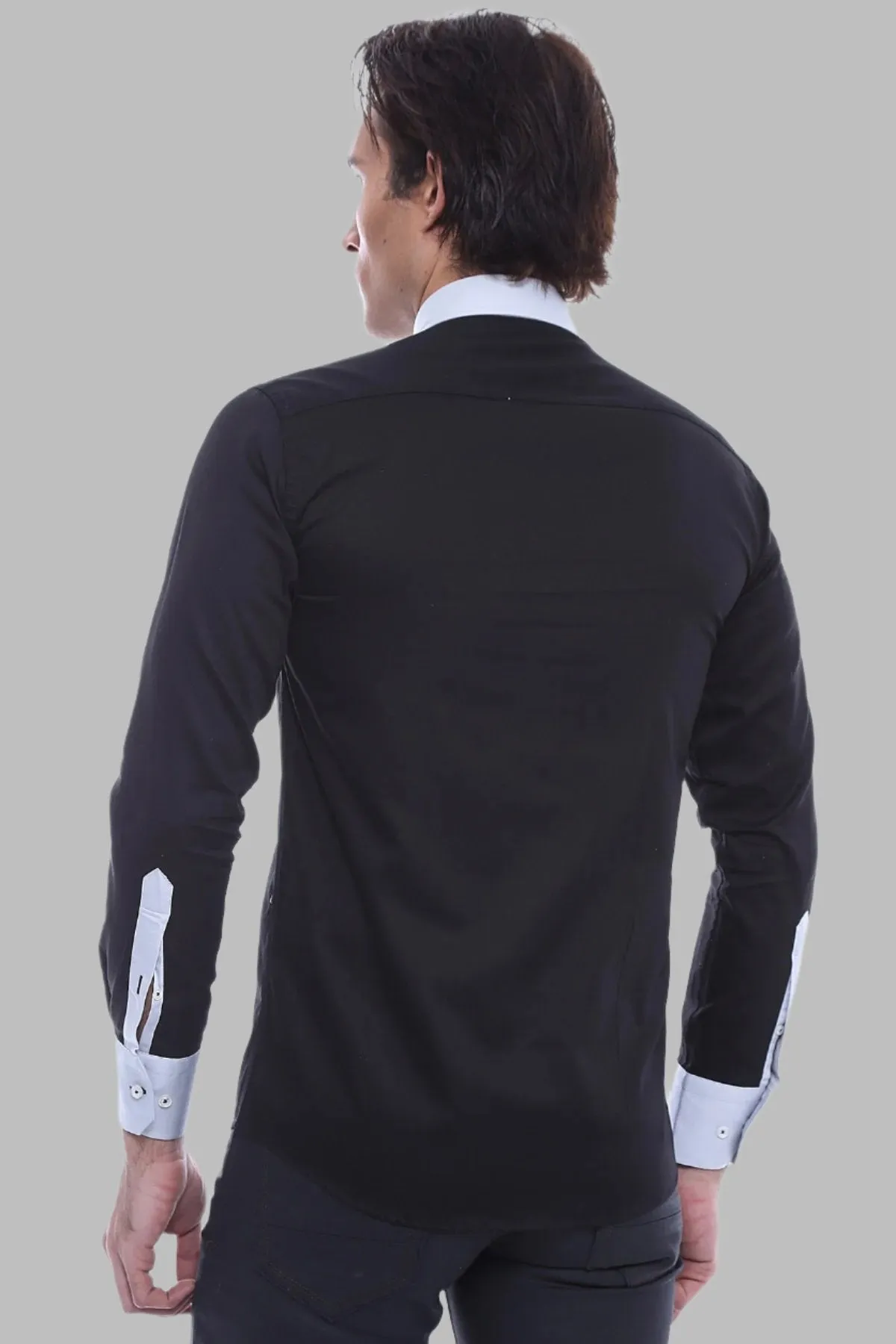 WSS Cotton- Satin Black Men's Sport Shirt  - Singen