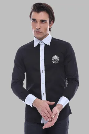 WSS Cotton- Satin Black Men's Sport Shirt  - Singen