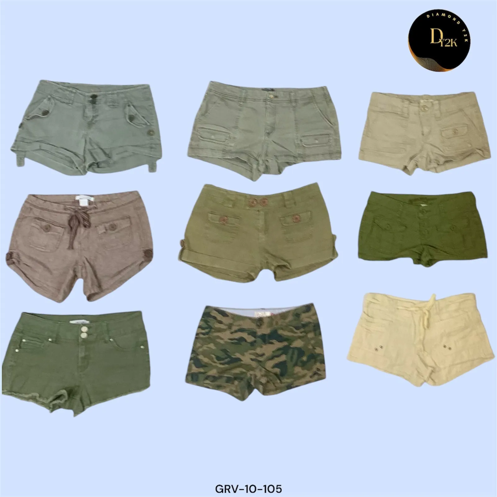 Y2K Cargo Mini Shorts – Lightweight Cotton Favorite (GRV-10-105)