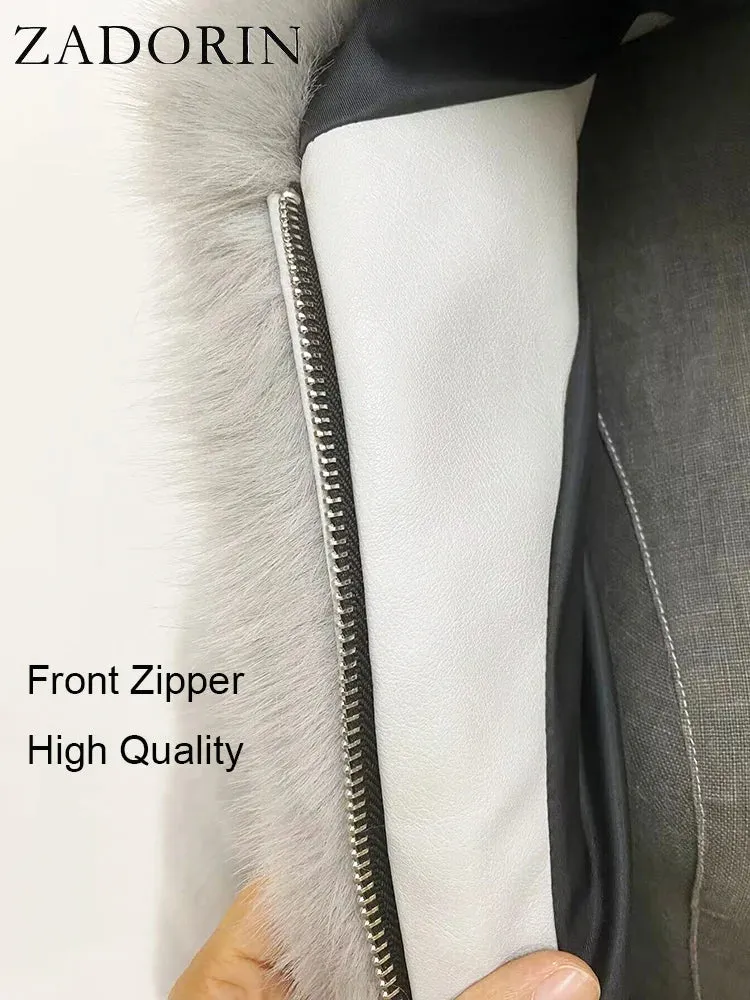 ZADORIN Winter Fur Top for Women Mink Coat Hooded Cropped Faux Fur Coat Women Fluffy Pink White Jacket Faux Fur Coats Outerwears