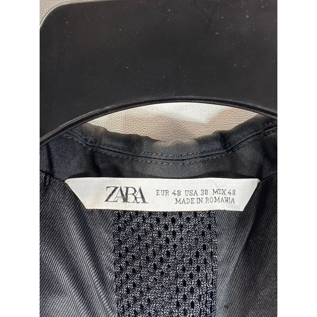 ZARA Men's Black Solid two-Button Blazer SZ 38