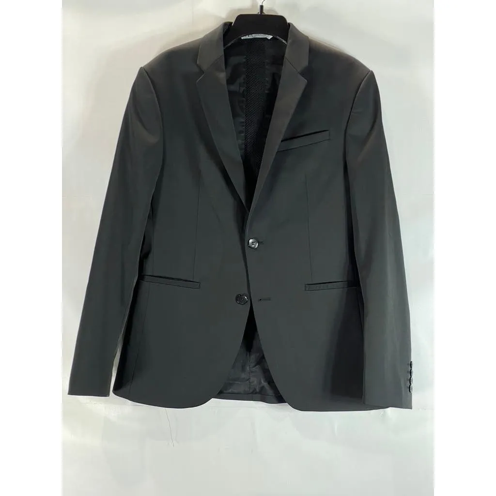 ZARA Men's Black Solid two-Button Blazer SZ 38