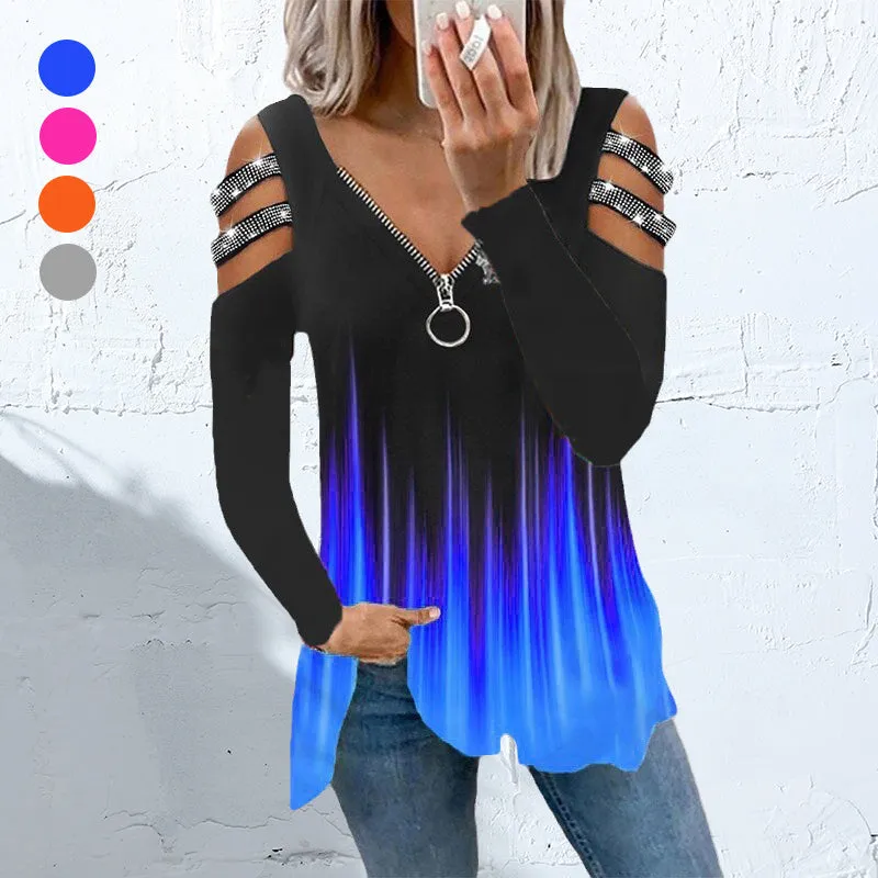 Zipper Embossed T-shirt